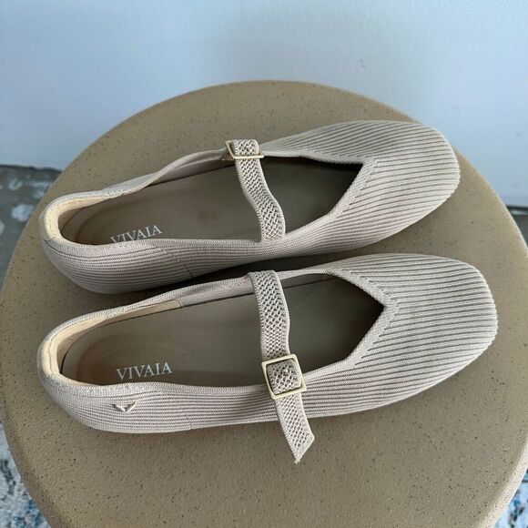 Vivaia Women’s Wide Nude Tan Square-Toe Mary-Jane Margot Mary-Jane - Picture 4 of 11